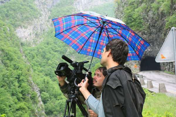 Santiago Rodríguez filming in Moraca canyon (Montenegro) with Nemanja Nedeljkovic.